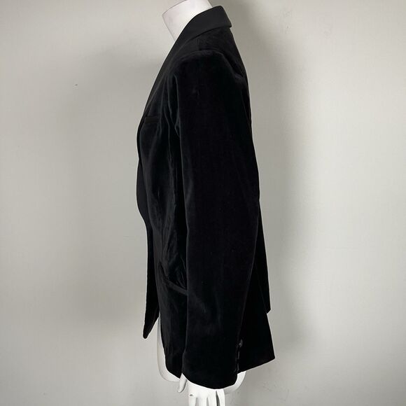 Cabi Black Velvet Tuxedo Blazer Jacket Women's L Business Party Preepy Gala - Picture 6 of 16